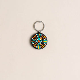 Handpainted Mandala Art Wooden Keychain 65