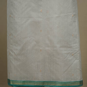 Grey - 3pc Handloom Nakshi Zari Unstitched Chanderi Silk Dress Material 