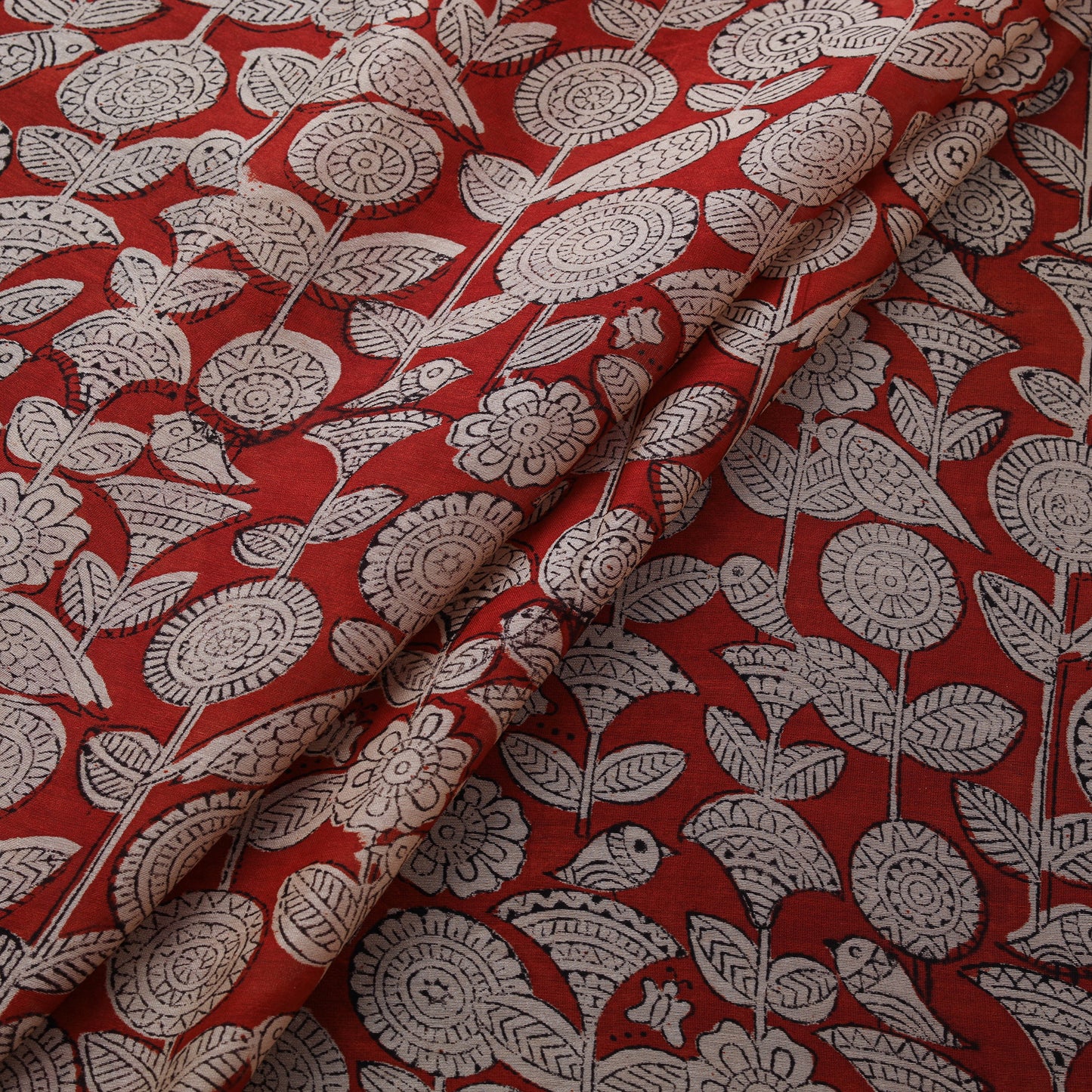 Bagru Hand Block Prints Pure Handloom Chanderi Silk Fabric 12