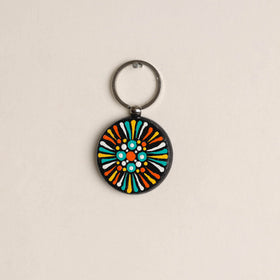 Handpainted Mandala Art Wooden Keychain 65