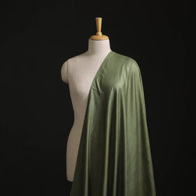 Green - Vidarbha Tussar Silk Handwoven Plain Fabric 12