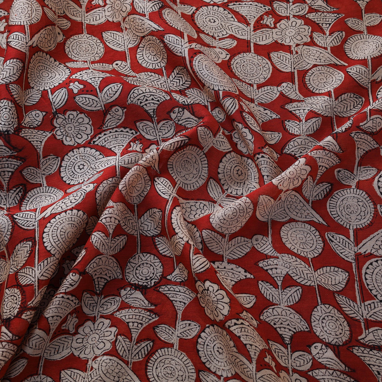 Bagru Hand Block Prints Pure Handloom Chanderi Silk Fabric 12