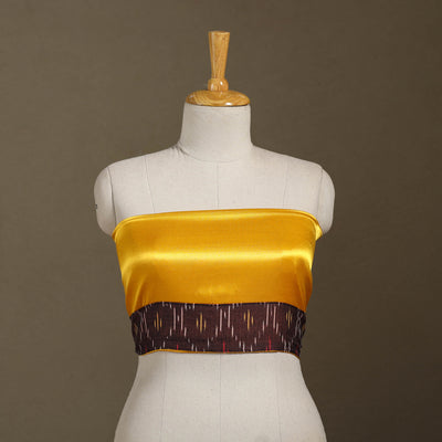 Yellow Plain Mashru Silk Blouse Piece 