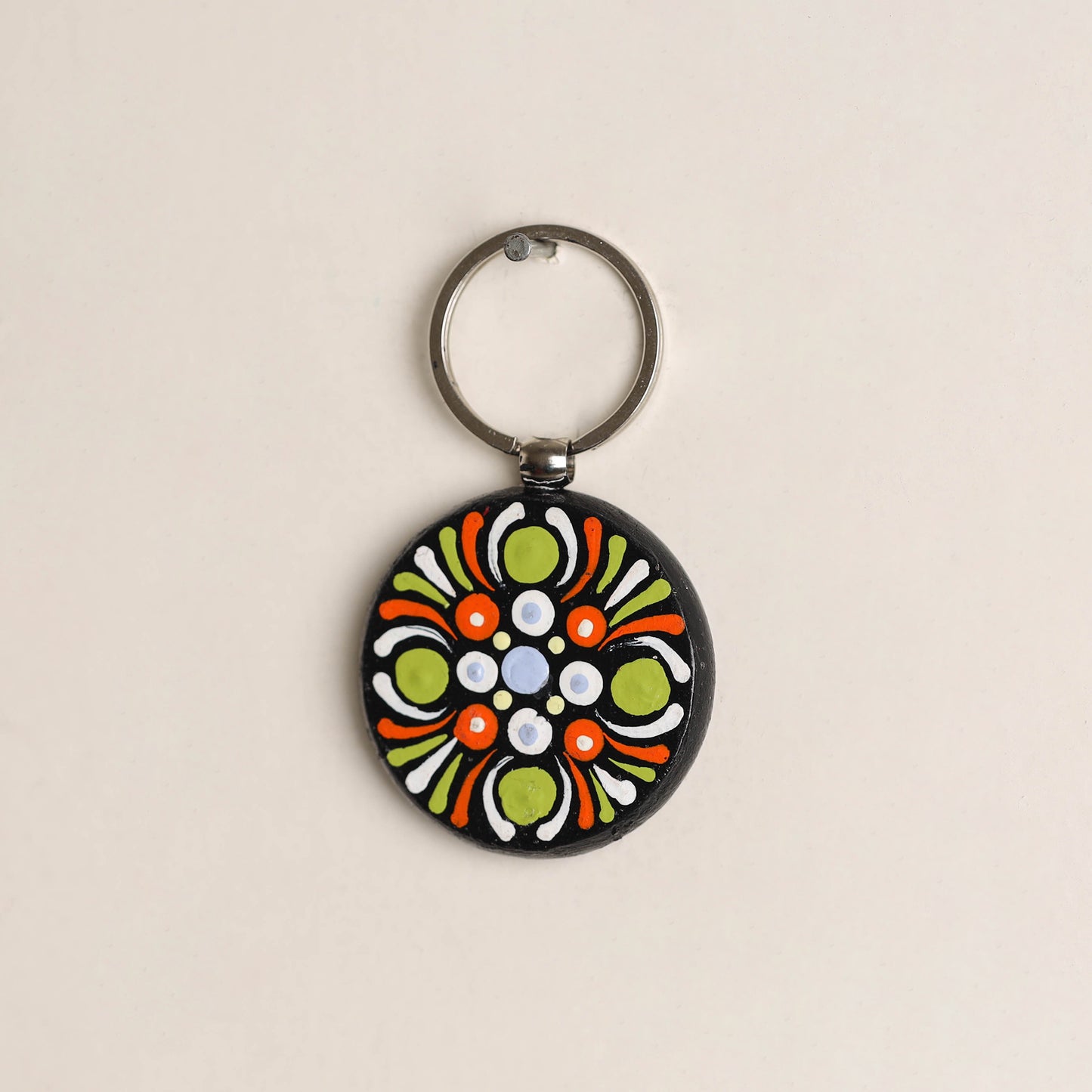 Handpainted Mandala Art Wooden Keychain 66