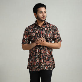  Bagru Block Printed Cotton Men Half Sleeve Shirt
