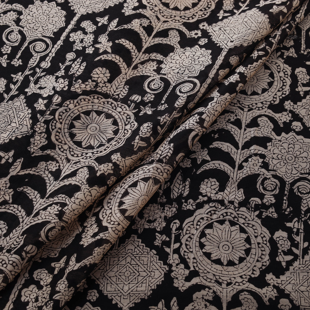 Bagru Hand Block Prints Pure Handloom Chanderi Silk Fabric 13