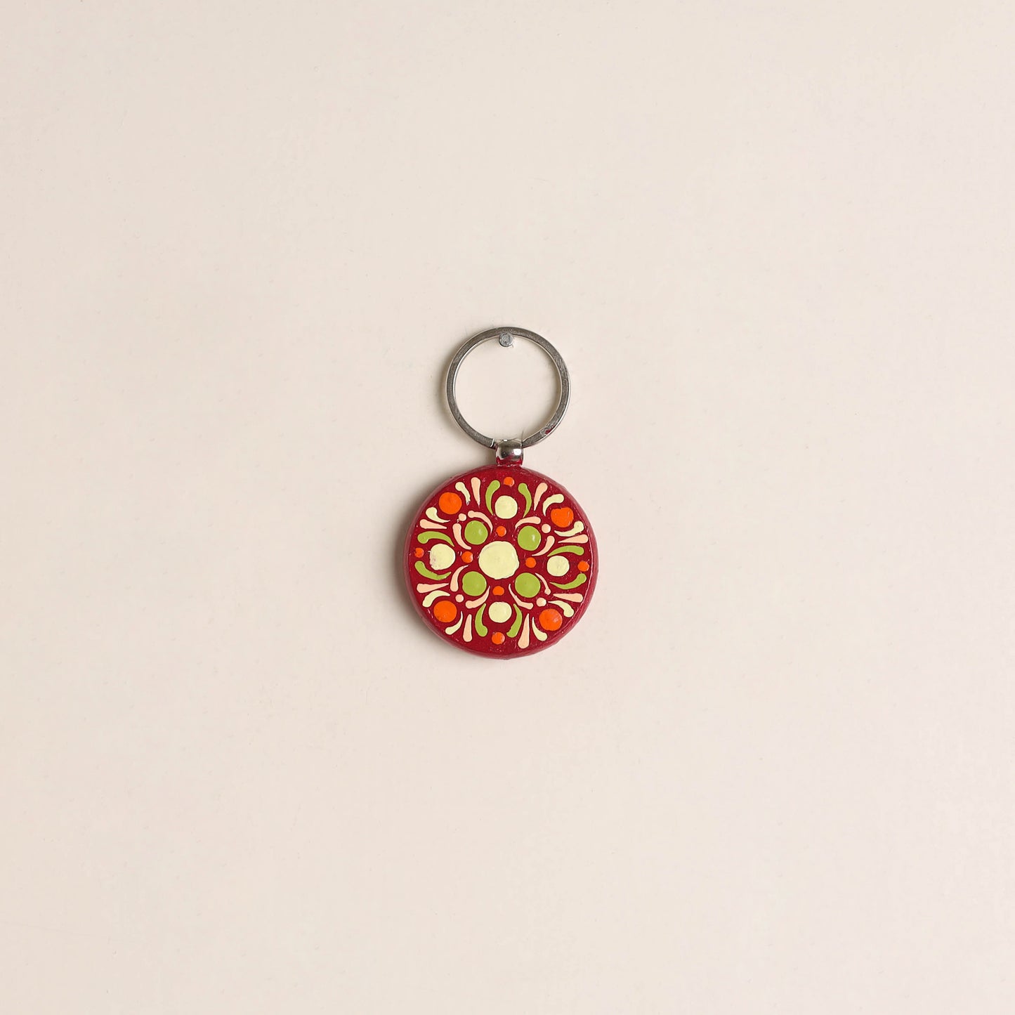 Handpainted Mandala Art Wooden Keychain 67