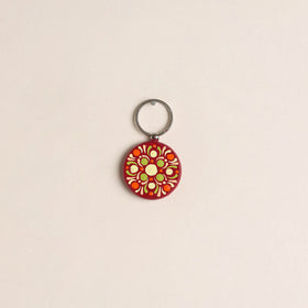 Handpainted Mandala Art Wooden Keychain 67