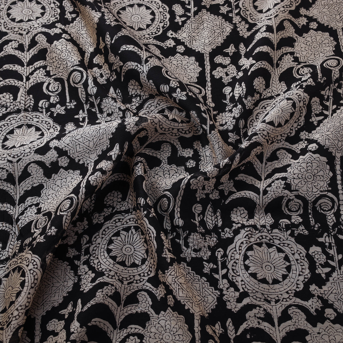 Bagru Hand Block Prints Pure Handloom Chanderi Silk Fabric 13