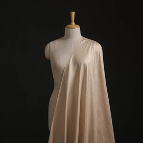 White - Vidarbha Tussar Silk Handwoven Plain Fabric 09