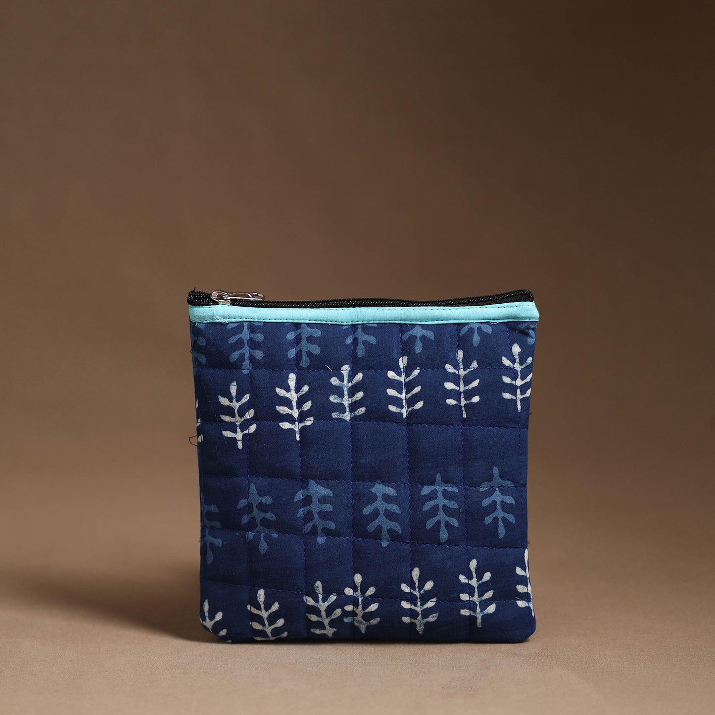 Blue - Handmade Quilted Cotton Utility Pouch 22