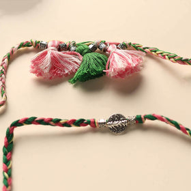 Handmade German Silver Rakhi & Lumba Set