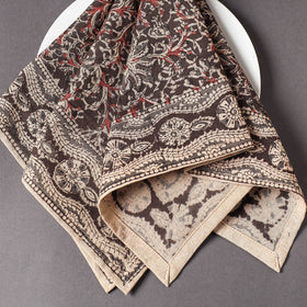  Brown Pedana Kalamkari Block Printed Cotton Napkin