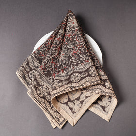  Brown Pedana Kalamkari Block Printed Cotton Napkin