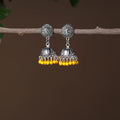 Shop Handmade Oxidised Silver Jhumki Bead work Earrings