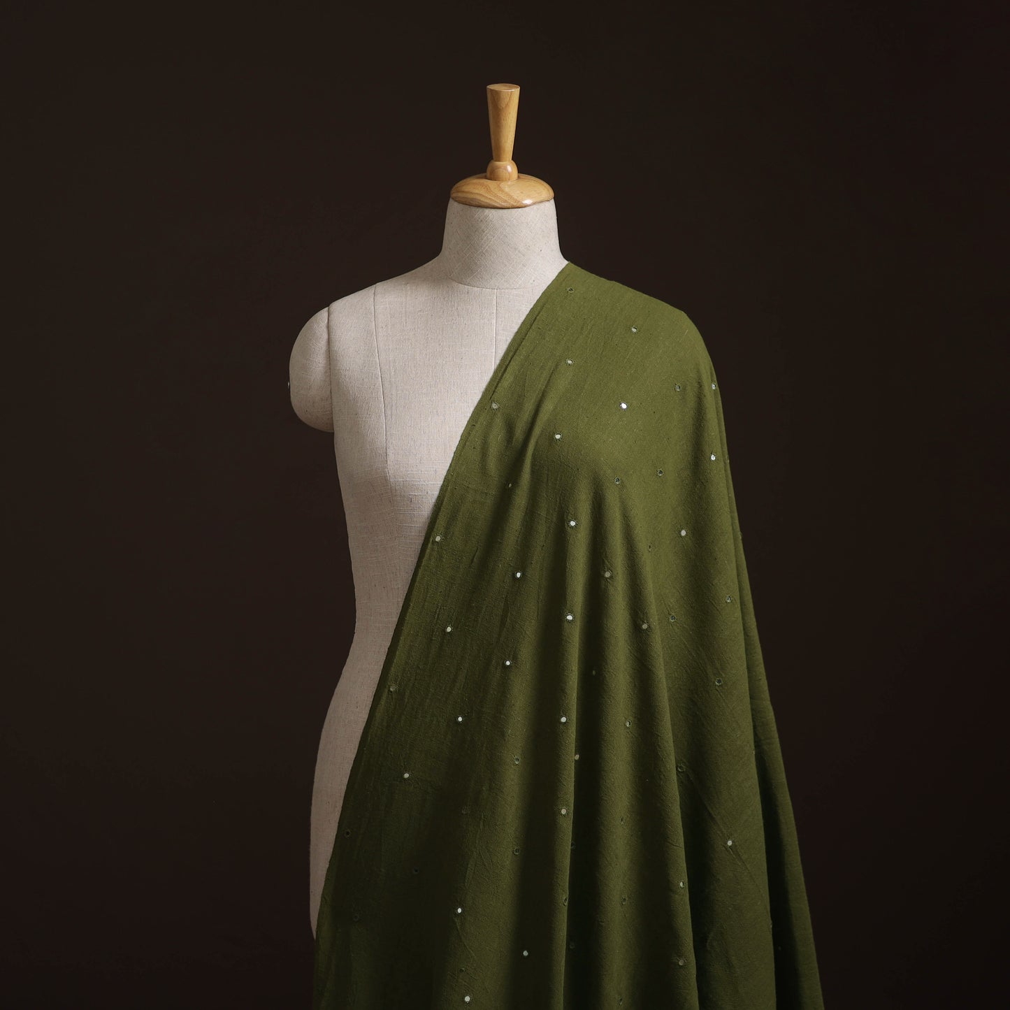 Kutch Organic Kala Cotton Mirror Work Pure Handwoven Fabric 14