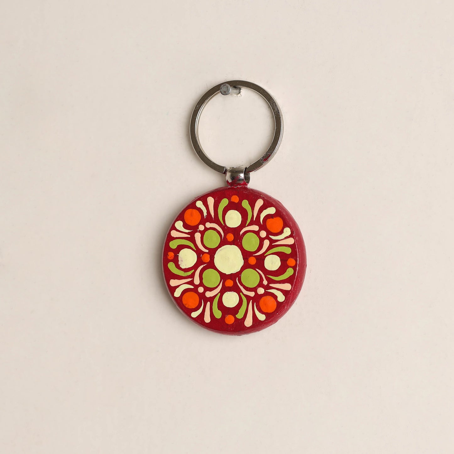 Handpainted Mandala Art Wooden Keychain 67