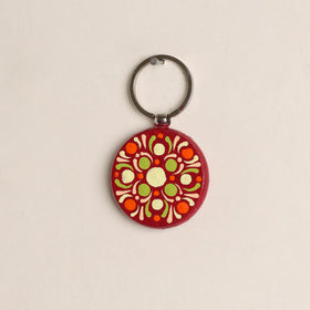 Handpainted Mandala Art Wooden Keychain 67