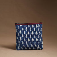 Blue - Handmade Quilted Cotton Utility Pouch 21