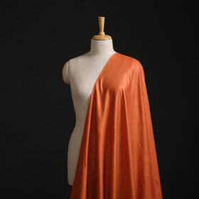 Orange - Vidarbha Tussar Silk Handwoven Plain Fabric 08