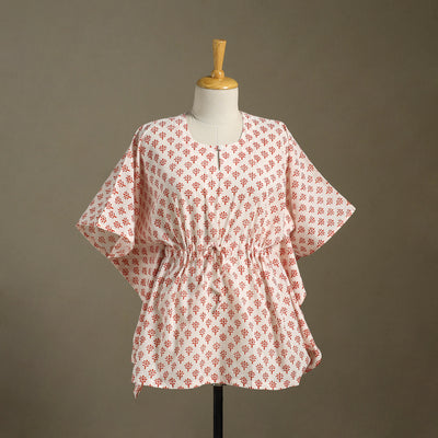 Sanganeri Block Print Cotton Kaftan (Short)
