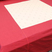 Red - Patchwork Cotton Double Jacquard Bedsheet Set 23