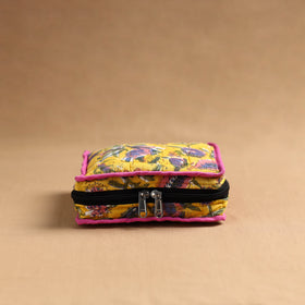 Yellow Handmade 4 Pocket Jewellery Pouch Online in India