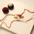 Handmade German Silver Rakhi & Lumba Set