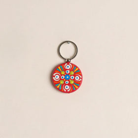 Handpainted Mandala Art Wooden Keychain 68