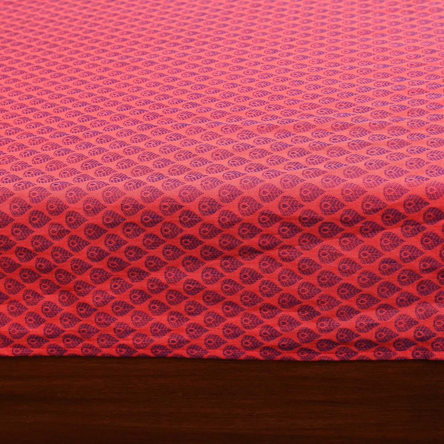 Red - Patchwork Cotton Double Jacquard Bedsheet Set 23