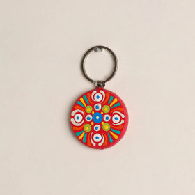 Handpainted Mandala Art Wooden Keychain 68