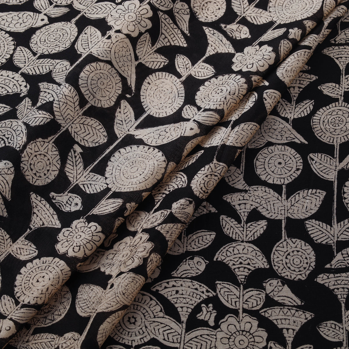 Bagru Hand Block Prints Pure Handloom Chanderi Silk Fabric 16