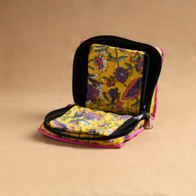 Yellow Handmade 4 Pocket Jewellery Pouch Online in India