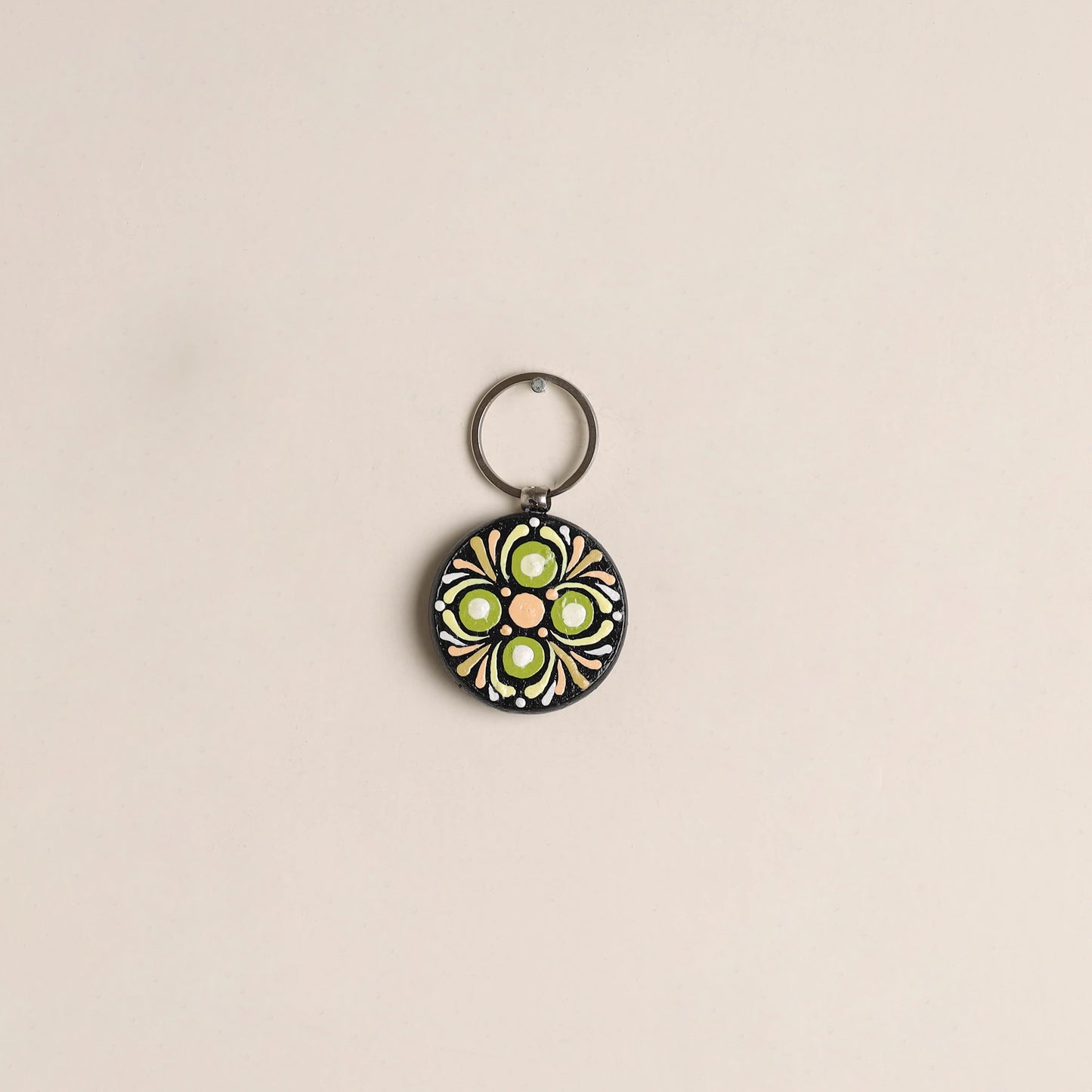 Handpainted Mandala Art Wooden Keychain 69