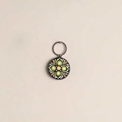 Handpainted Mandala Art Wooden Keychain 69