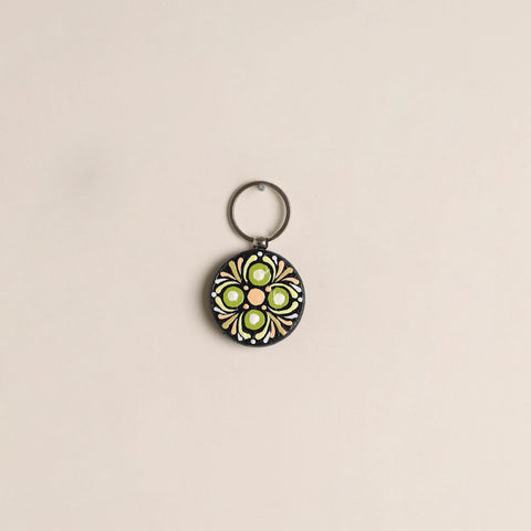 Handpainted Mandala Art Wooden Keychain 69