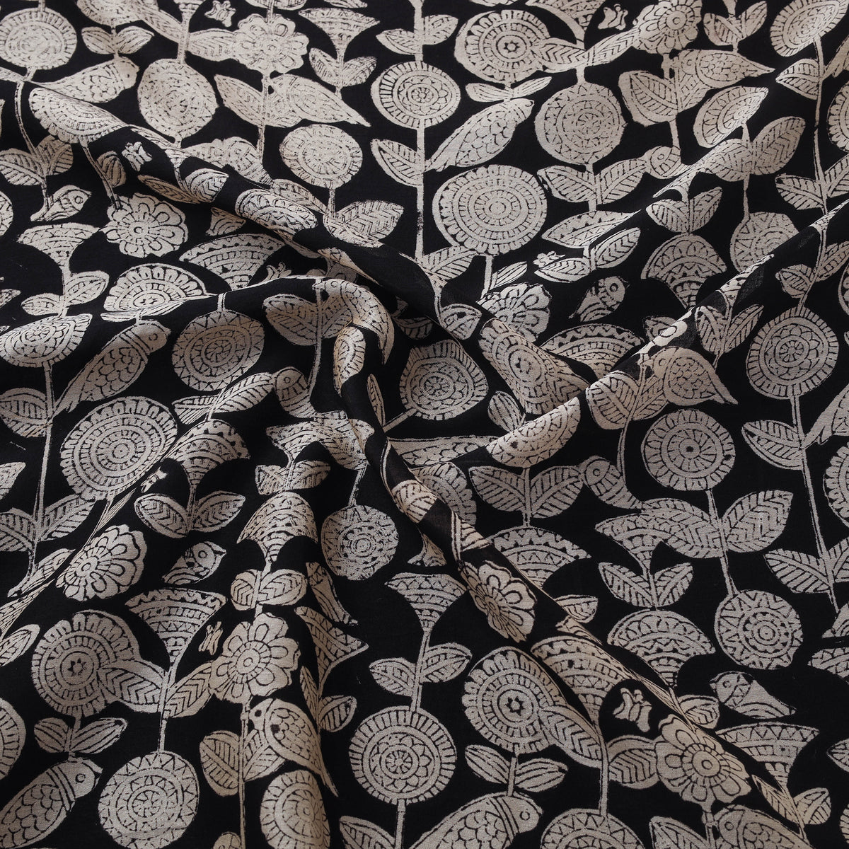 Bagru Hand Block Prints Pure Handloom Chanderi Silk Fabric 16