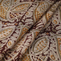 Multicolor - Pedana Kalamkari Hand Block Printed Mul Cotton Fabric 07