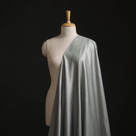 Grey - Gray - Vidarbha Tussar Silk Handwoven Plain Fabric 05