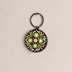 Handpainted Mandala Art Wooden Keychain 69