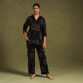 Black - Cotton Ajrakh Block Print Night Suit Set 05