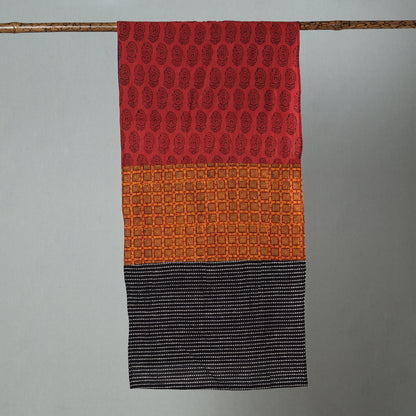 Multicolor - Bagh Block Printed Patchwork Cotton Stole 18