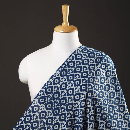 Blue - Pipad Block Printed Cotton Fabric