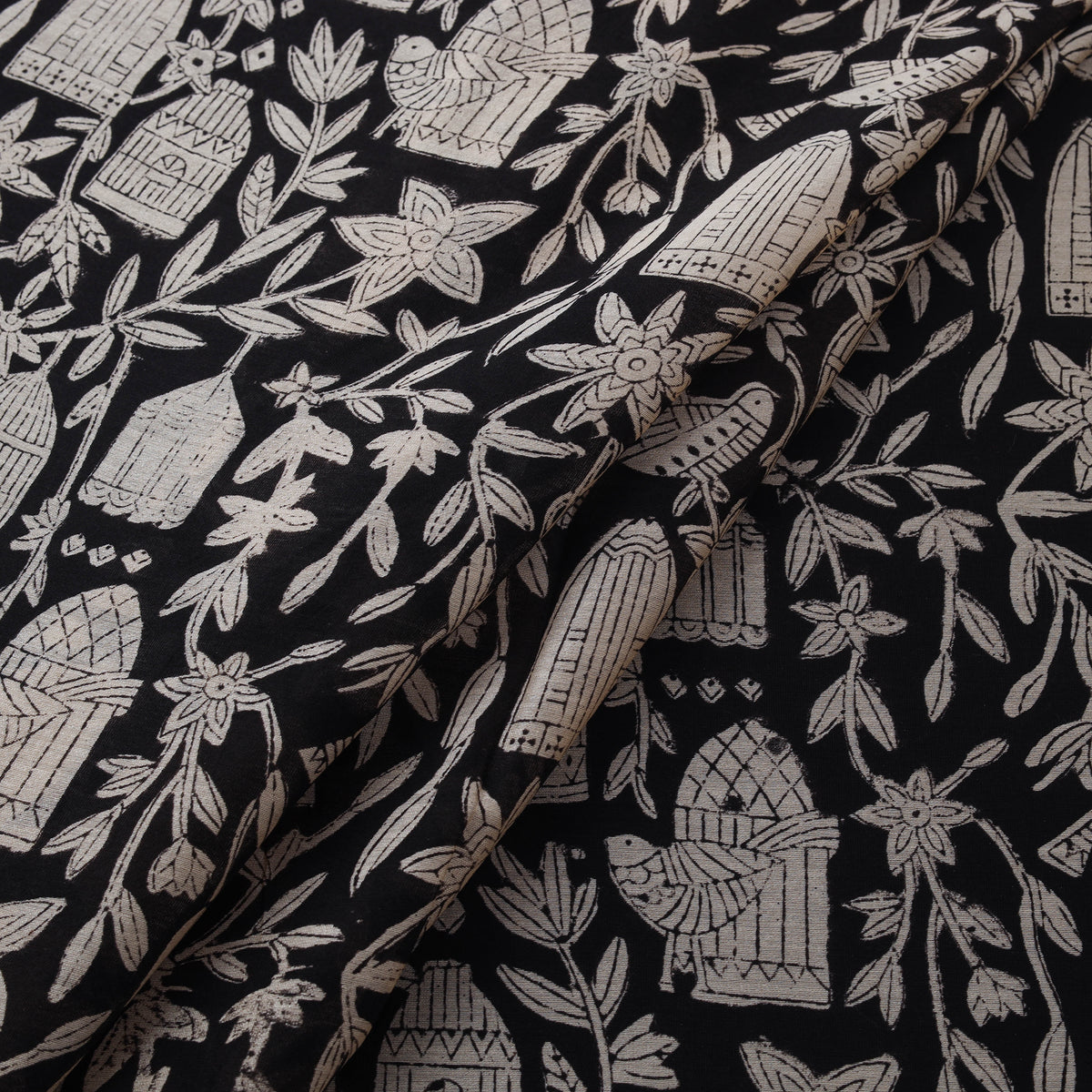 Bagru Hand Block Prints Pure Handloom Chanderi Silk Fabric 18