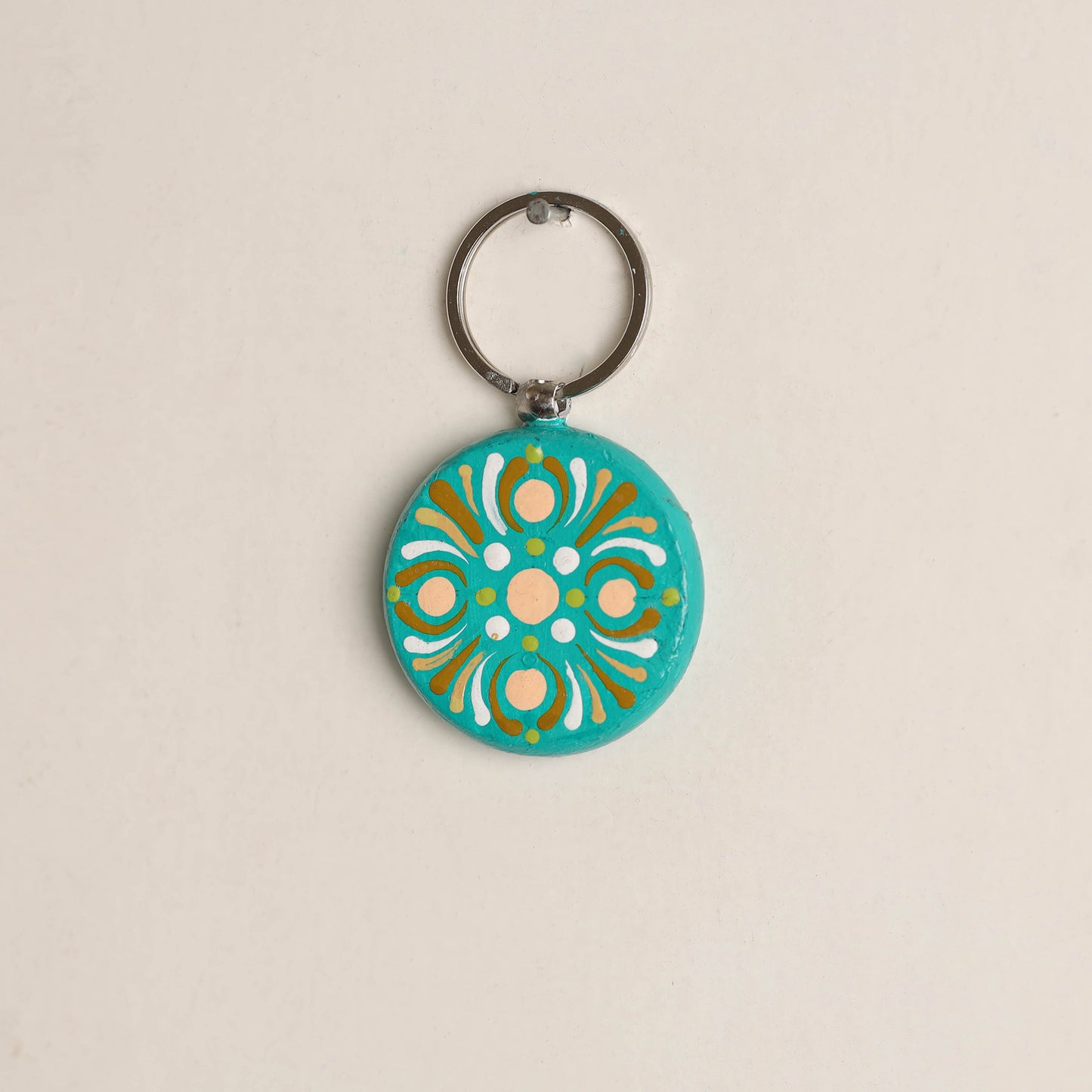 Handpainted Mandala Art Wooden Keychain 70