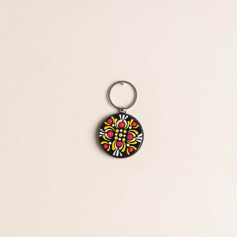 Handpainted Mandala Art Wooden Keychain 71