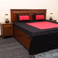 Black - Patchwork Cotton Double Jacquard Bedsheet Set 25