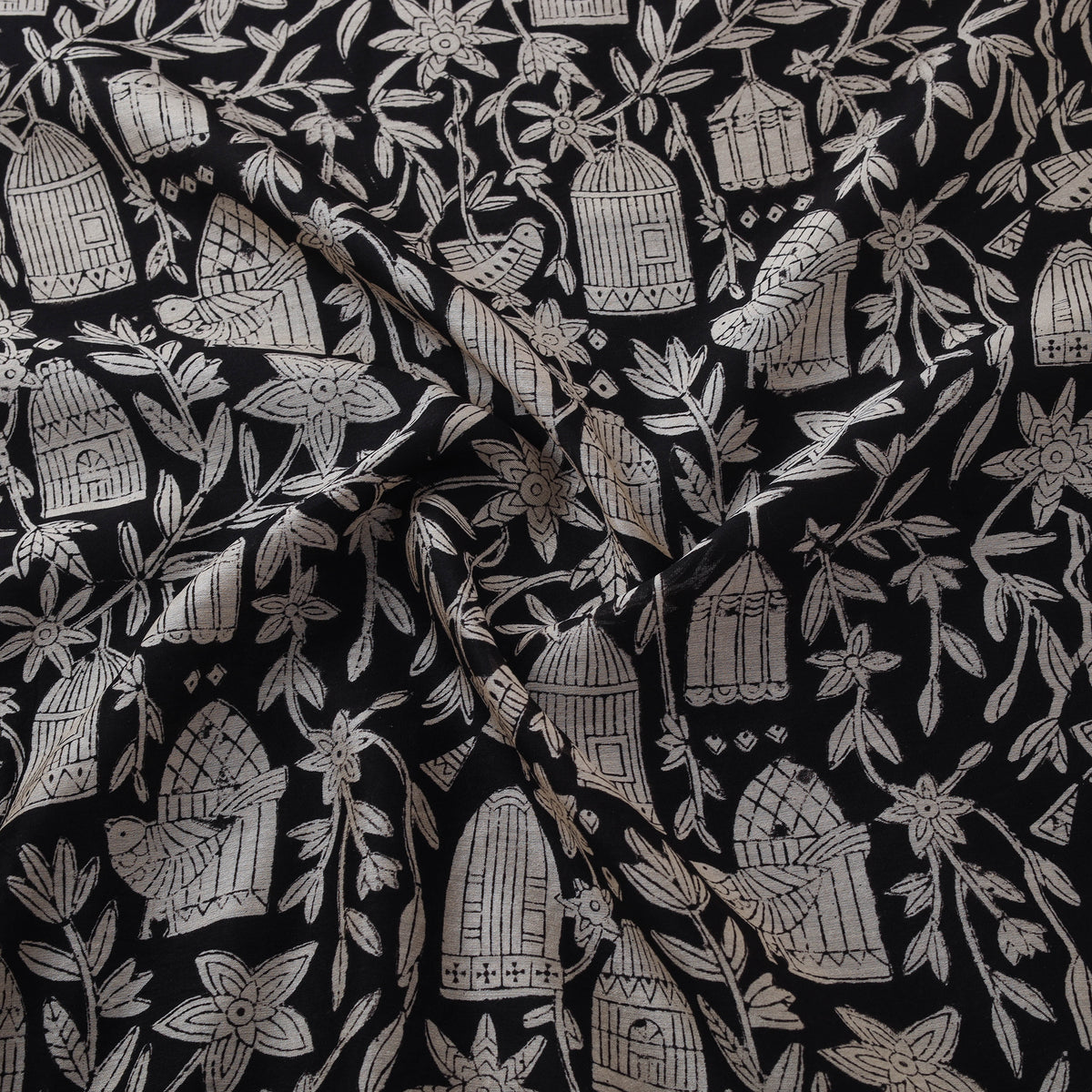 Bagru Hand Block Prints Pure Handloom Chanderi Silk Fabric 18