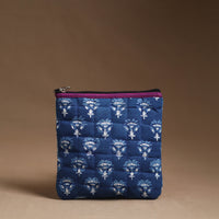 Blue - Handmade Quilted Cotton Utility Pouch 12