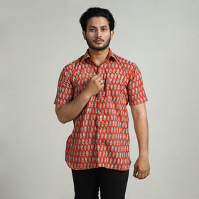 Buy Bagru Block Printed Cotton Men Half Sleeve Shirt Online at iTokri.com